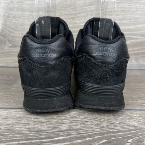 New Balance Classic 574 Little Boy Sz 3M Triple Black Low Top Lace Up Sneakers - Picture 4 of 11